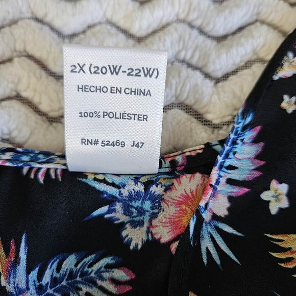 TERRA & SKY FLORAL BLOUSE WOMEN 2X EXCELLENT PRE-OWNED CONDITION - Picture 8 of 11